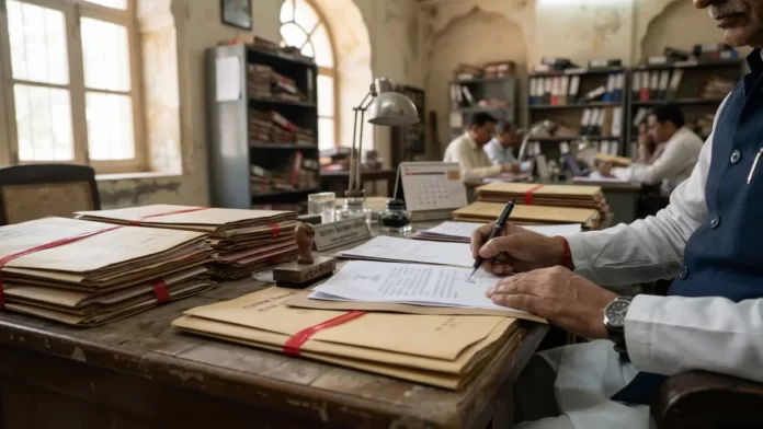 राजस्थान लेखा सेवा अधिकारियों के लिए कार्यमुक्त करने और कार्यग्रहण के संबंध में नए निर्देश जारी Official government files and documents on a desk representing administrative orders